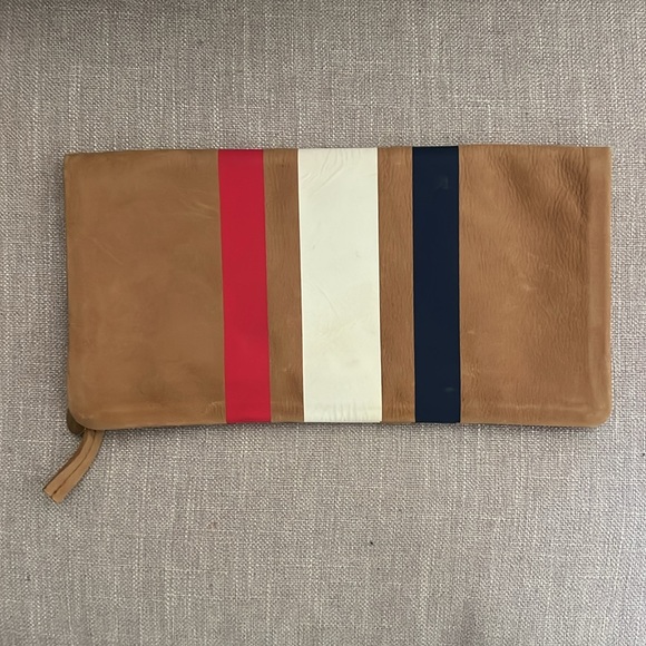 Clare V Camel Striped Foldover Clutch - Picture 5 of 9